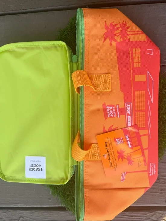 🧡 Trader Joe's Orange & Lime Mini Insulated Tote🍋 1 DAY SALE 🔴🇺🇸