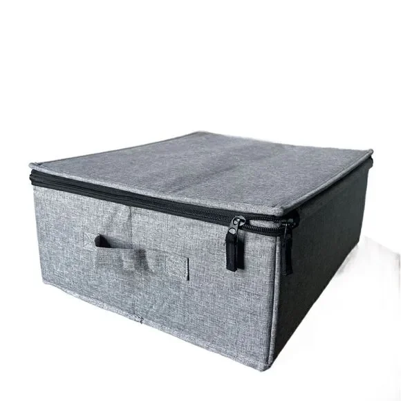 Storage Bag Heather Gray w/Double Zippers and Six Compartments (Like New)