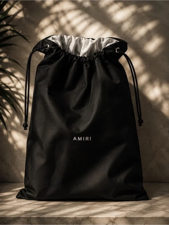 AMIRI Black Designer Dust Bag with White Interior Lining 23 x 17‘ in