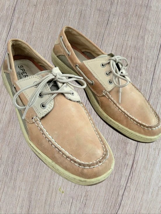 Sperry Billfish 3-eye Boat Shoes Tan Sz 11 Coastal Nautical Comfort Loafers