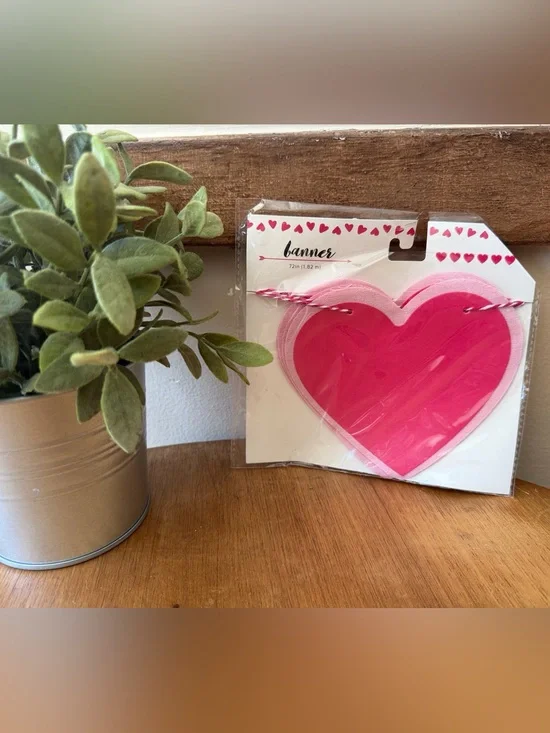 Target Pink Layered Heart Garland with Twine