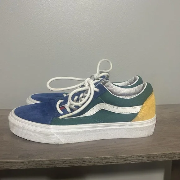 Vans Shoes Men 5 OLD SKOOL Color block Yacht Blue‎ Green Yellow Red Low Skate