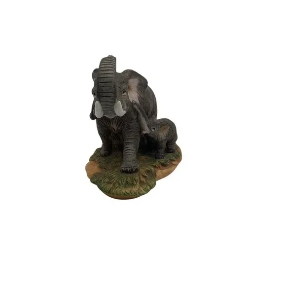 Homco Elephant Mother &‎ Calf Figurine Wildlife Collectible Decor