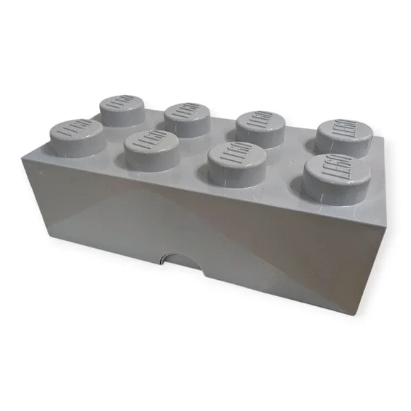 LEGO Storage Brick 8 Light Gray Large Stackable Toy Box Container 2x4 Studs