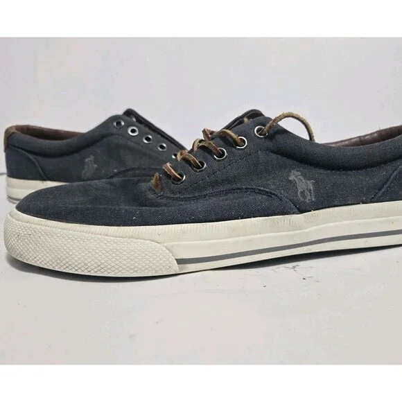 Polo Ralph Lauren Shoes Mens 8.5D Vaughn Canvas Preppy Comfort Navy