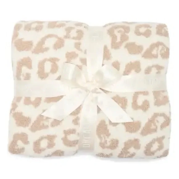 Barefoot Dreams Cozy Chic Tan Cream Animal Print Blanket::45 x 60::NWT::