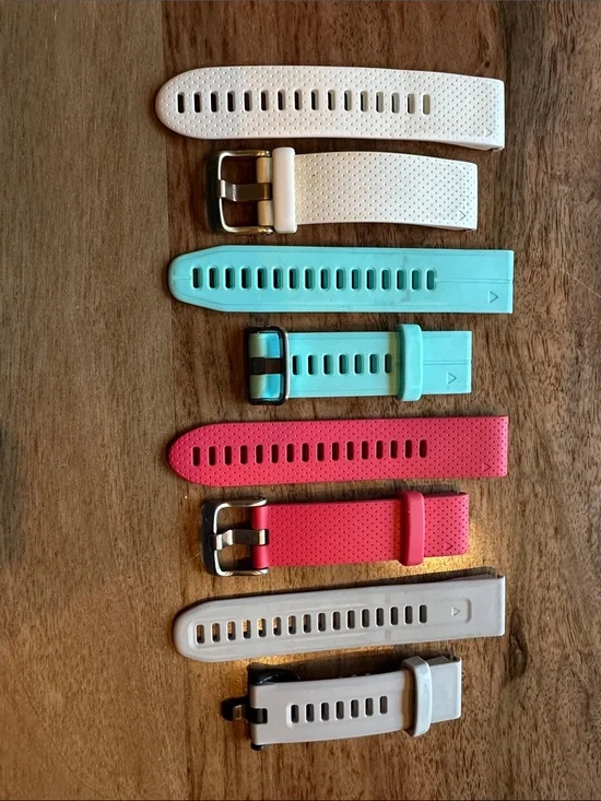 Garmin 43MM Replacement Silicone Watch Bands in Cream, Teal, Pink and Light Gray
