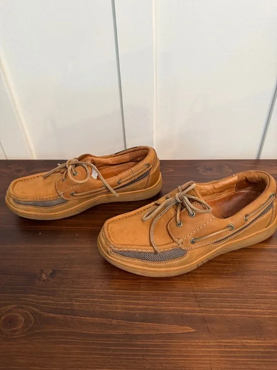 Leather Boat Shoes Men’s 9.5 Nubuck Deck Shoes Coastal Casual Tommy Bahama