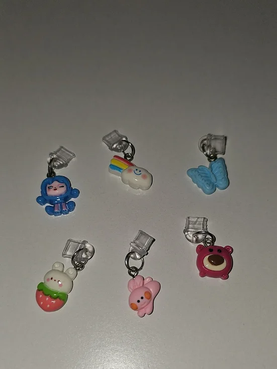 Phone Dust Plug Type-C Cute Assorted Kawaii Charms Multicolored New 6pc