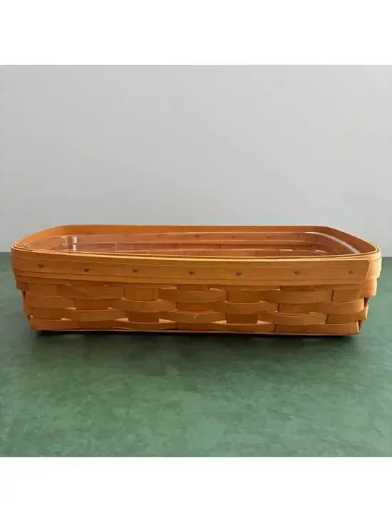 Longaberger 2000 Bread Basket with Protector Handwoven Dresden Ohio