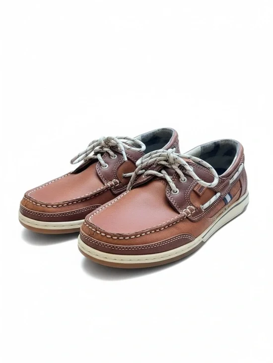 Sebago Leather Boat Triton Three-Eye Brown - Dark Brown Shoes 7000GF0-983