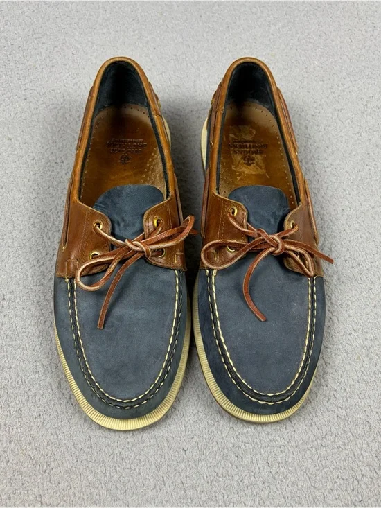 Brooks Brothers Navy and Brown Men’s Boat Shoes Size 12 D