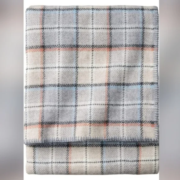 Pendleton Eco-Wise Pearl Plaid Washable 100% Wool Blanket, Twin 66