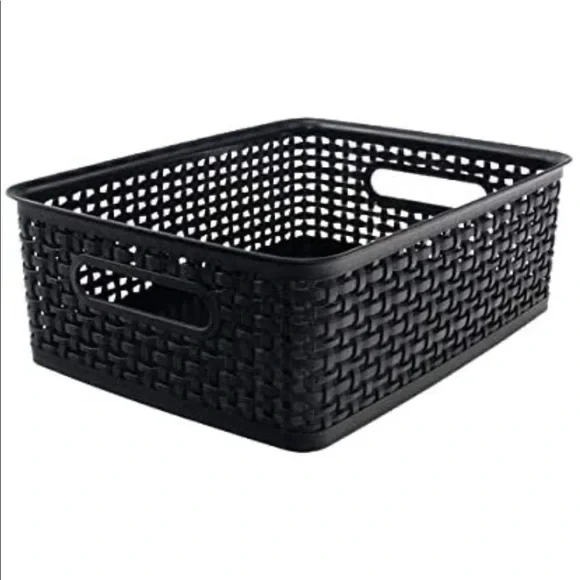 NWT Advantus Weave Design Plastic Medium Bin