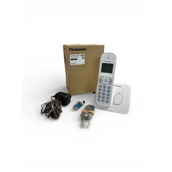 Panasonic KX-TGC200 Cordless Phone 1 Handset Caller ID White Complete Tested‎