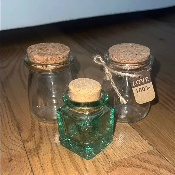 Set of 3 Mini Glass Jars
