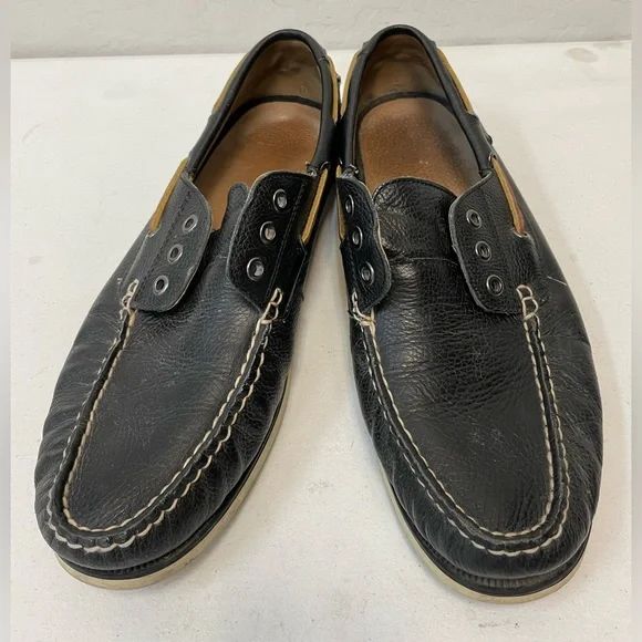 Polo Ralph Lauren Leather BIENNE 2 Boat Shoes in Navy Size 10 1/2 D