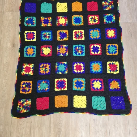 Vibrant Multicolor Crochet Throw Blanket