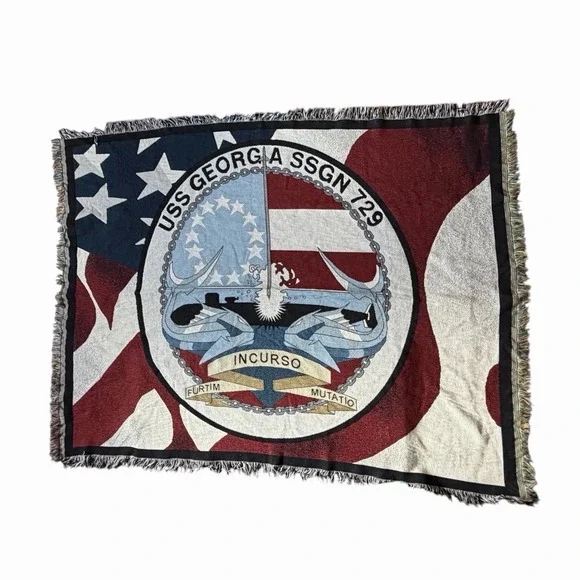US Navy Woven Blanket Throw NEW 73