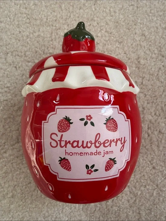 Strawberry Jam Ceramic Jar with Lid, Target Bullseye Playground