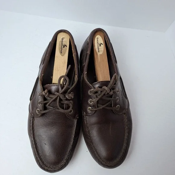 SEBAGO SIZE 8.5 6E MENS BROWN LEATHER Docksides Schooner Boat Deck SHOES‎