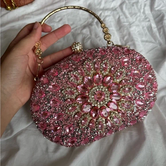 Elegant Pink and‎ Gold Clutch