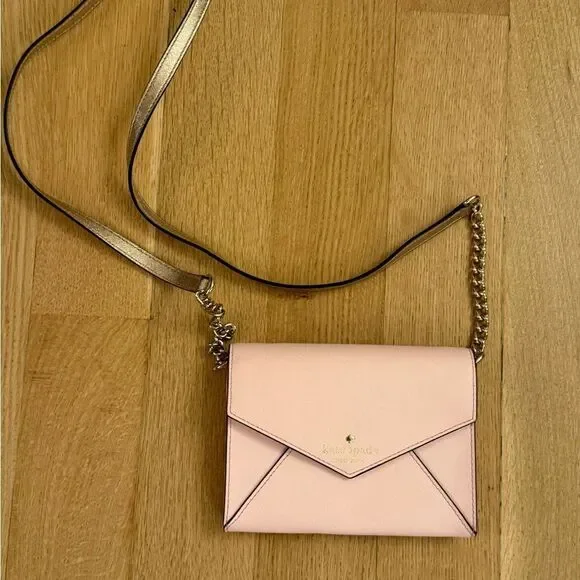 Kate Spade Pink Clutch with Gold Chain