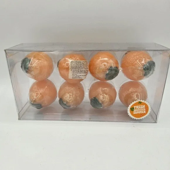 Target Fresh Squeezed Summer Orange Shaped Fruit Candles Set‎ Of 8 New In Box