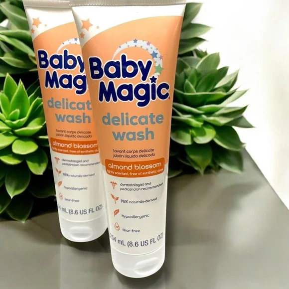 NEW BABY MAGIC 8.6 Oz Tube DELICATE WASH Almond Blossom Lot Of 2‎