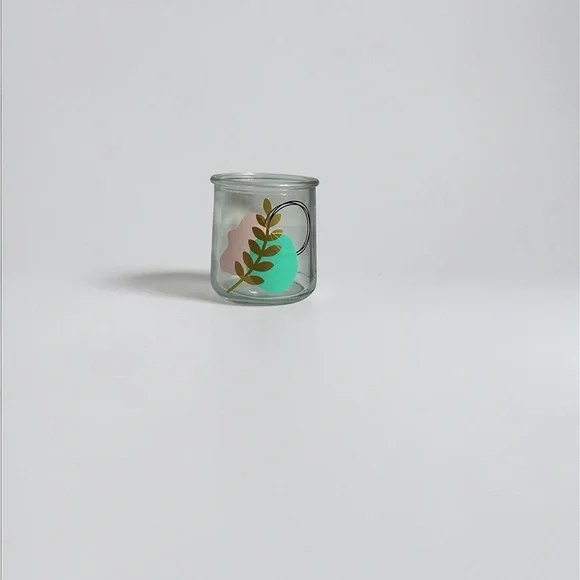 Decorative Glass Jar with Leaf Design