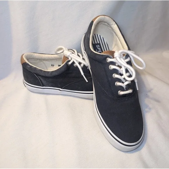 Sperry Top Sider CVO Salt-Washed Canvas Sneaker, 1048024, Navy, Size 10.5M