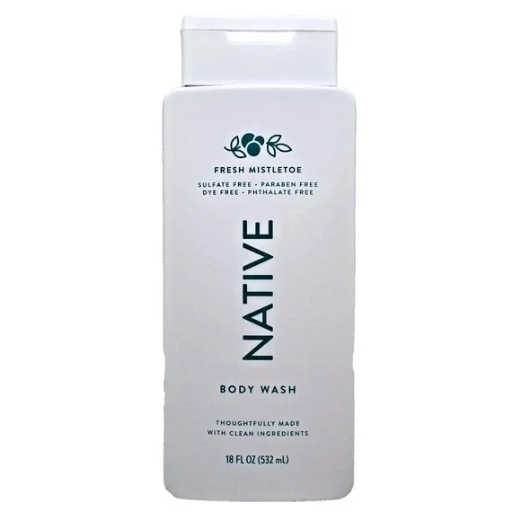 Native Body Wash ‎ Fresh Mistletoe Sulfate Free - 18 fl oz
