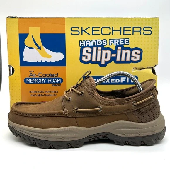 Skechers Knowlson Shore Thing Shoes Mens 9.5 Desert Brown Slip-in Boat Relaxed