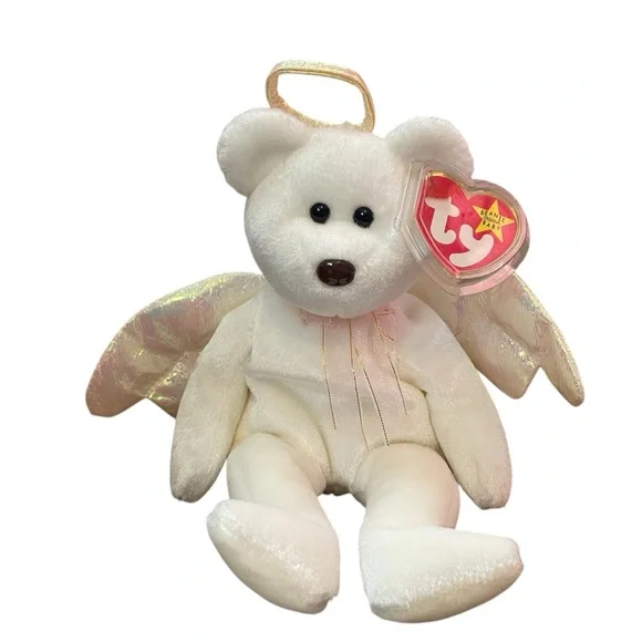 🍁TY Halo Angel Bear Beanie Baby NWT