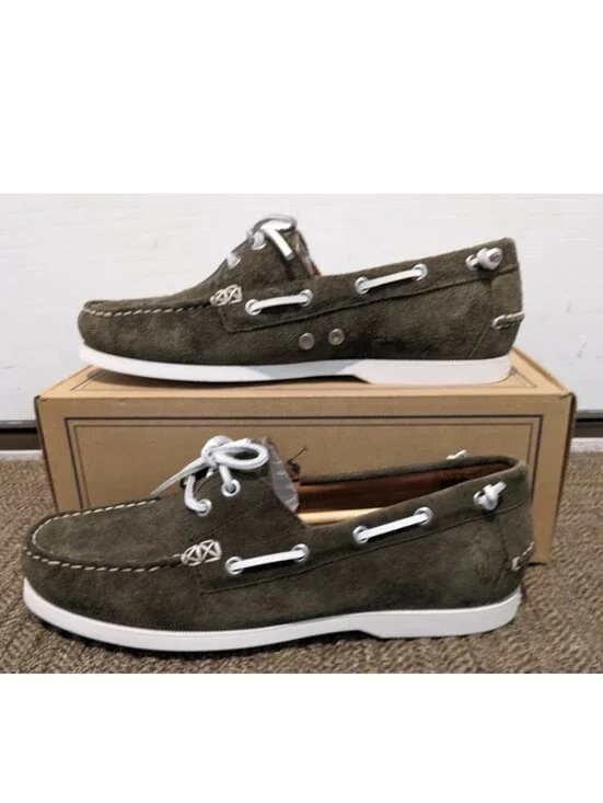 Polo Ralph Lauren Merton Suede Boat Shoe , Green, Men's Size 10 New With Box
