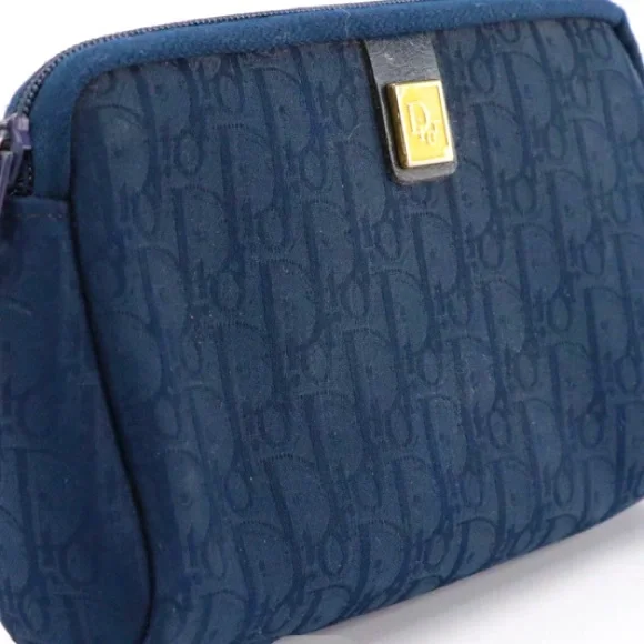 Christian Dior Trotter Jacquard Zip Cosmetic Bag Vintage