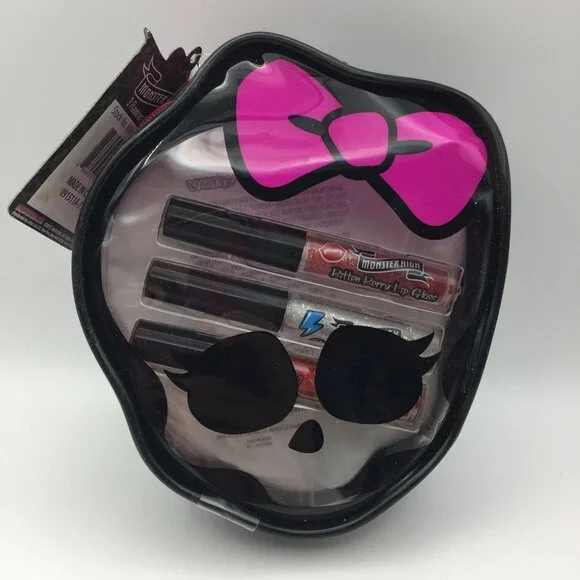 Monster High Set 3 Flavored Lip Glosses Bitten Berry Scary Cherry Silver Voltage