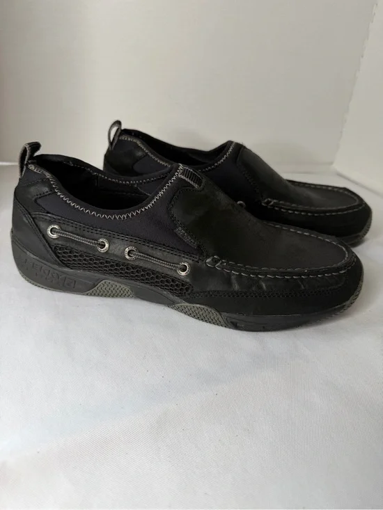 Sperry Men Ultralite Black Slip-On Boat Sea Kite Sport Moc Shoes Size 9