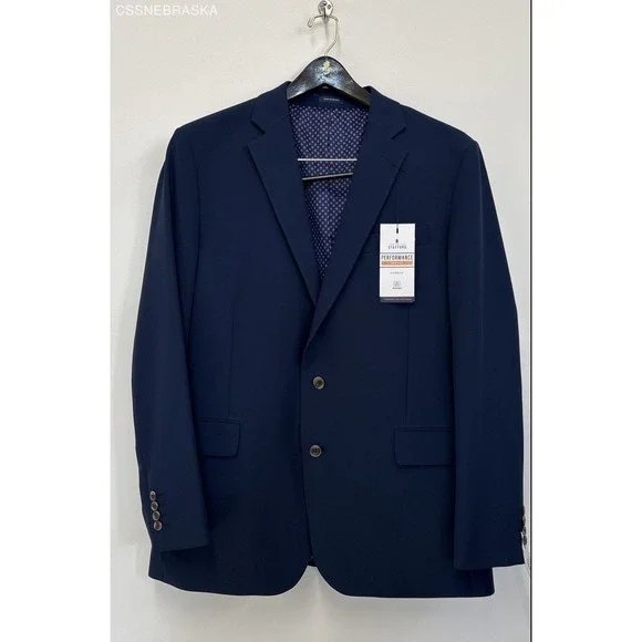 Stafford Navy Performans Travel Classic Fit - Size 42R‎