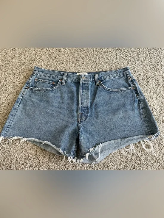 Agolde Parker Long Vintage Cutoff Denim Jean Shorts Womens Size 32