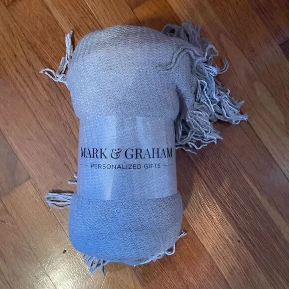 MARK & GRAHAM | taupe throw blanket NEW