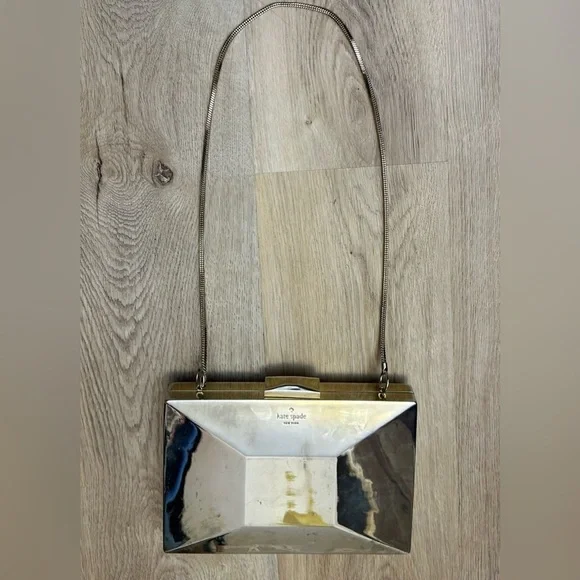 Kate Spade Madison Ave. Collection Emanuelle Gold Metal Mirror Clutch