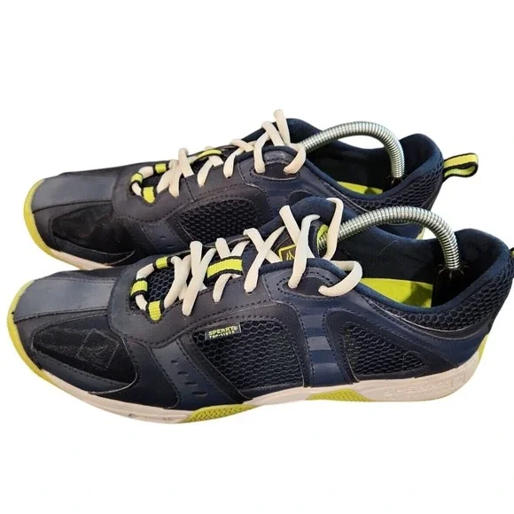Sperry‎ Top-Sider Mens Water Shoes Navy Blue Lime Green Mesh Sneakers Boating