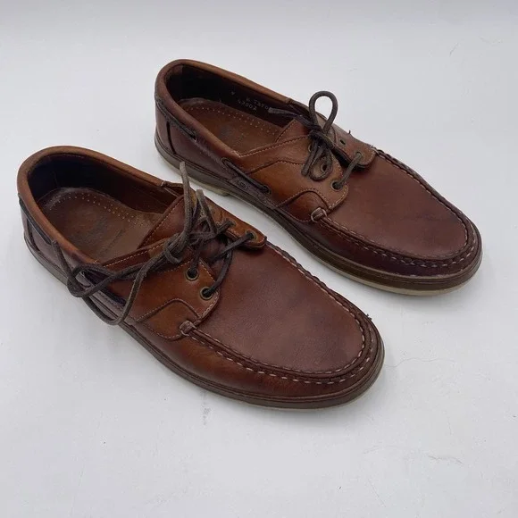 Allen Edmonds‎ Eastport Boat Shoes Men's 9 B Brown Leather Moc Toe Casual USA