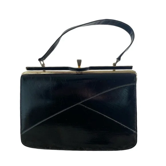 NATURALIZER Vintage 60s Elegant‎ Black Daytime Pocketbook Handbag Model 36388