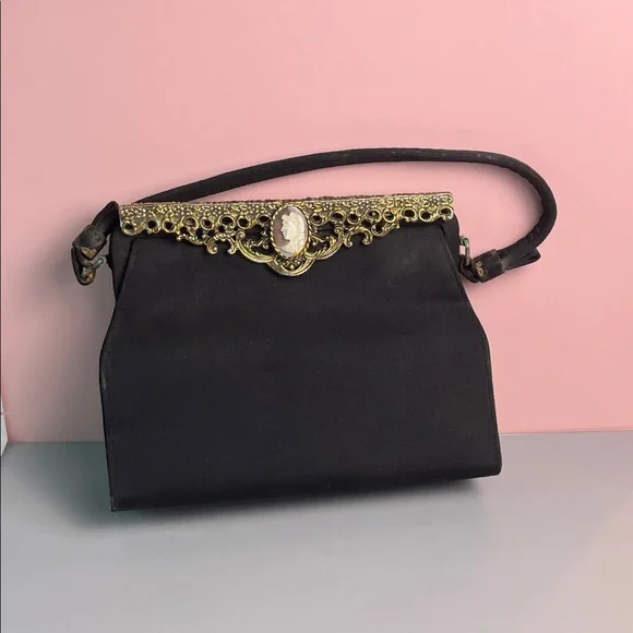 Vintage 1950's Juliart After-Five Purse with Cameo clasp Art Deco