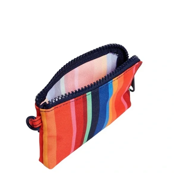 NWT Vera Bradley Zip Top Pride Pouch Water-Repellent Bright Stripe Pattern