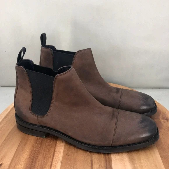 Cole Haan Wagner Grand Mens 11 M Brown Leather Chelsea Boots Pull On Ankle