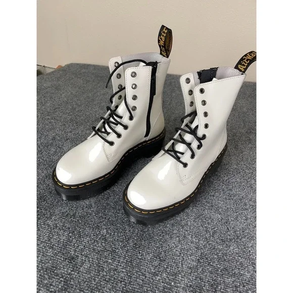 Dr. Martens Jadon White‎ Original Smooth Leather Boots Size Men 7/Women 8