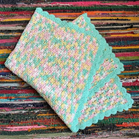Handmade Colorful Crochet Baby Stroller Blanket